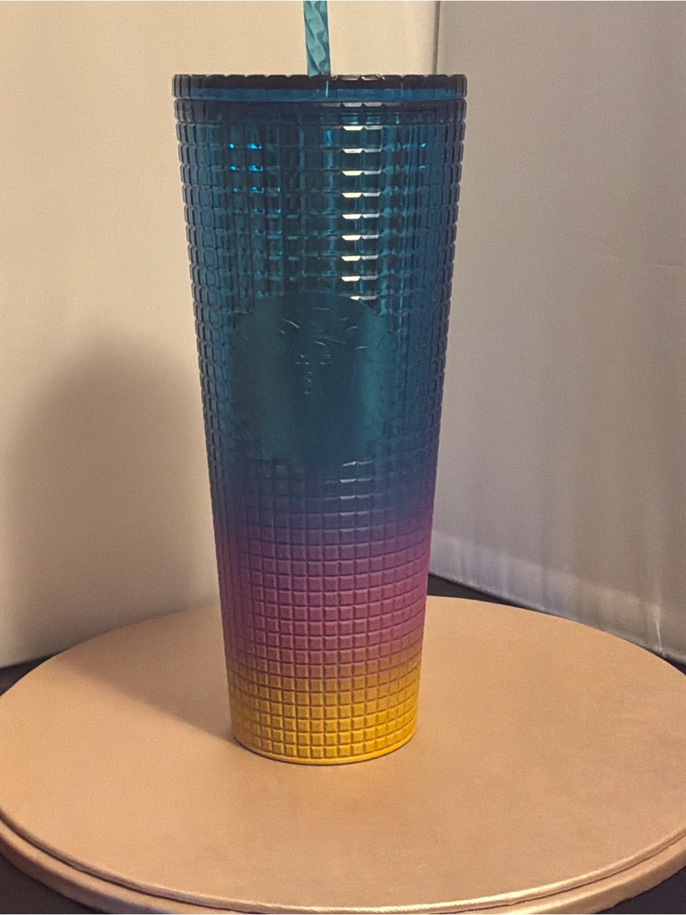 Starbucks Blue Purple Yellow Ombre Studded Cold Cup with Straw - Picture 2 of 3